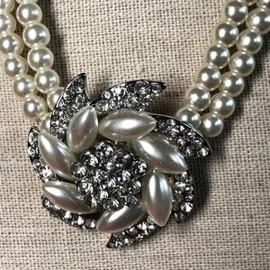 Affinity faux pearl and cz stone necklace.